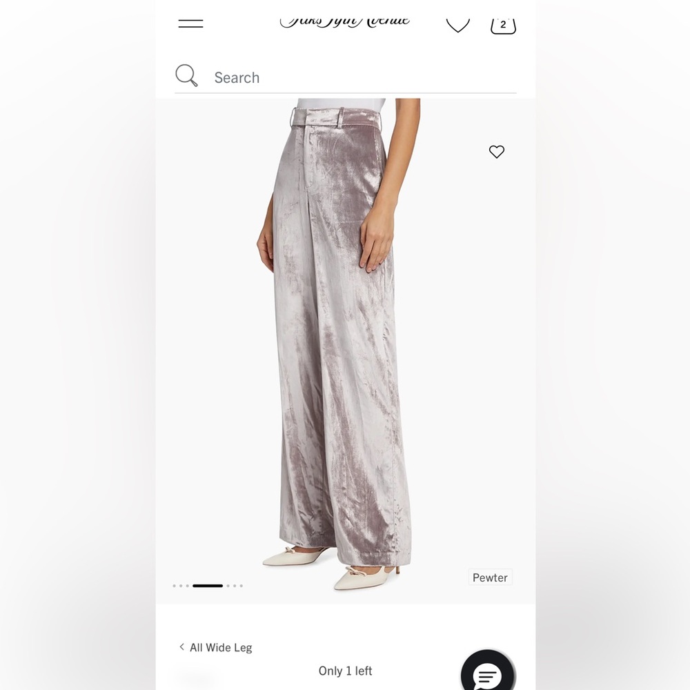 PAIGE Chateau Velvet Wide-Leg Pants in Pewter - Picture 6 of 8